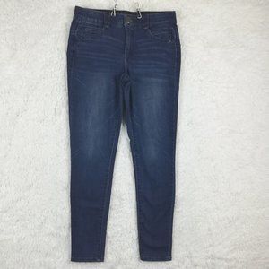 Democracy Womens Jeans Skinny Denim Blue Dark Wash "Ab"solution Elastic Waist 8‎
